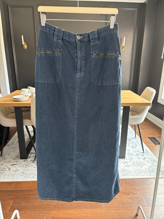 Liz Claiborne Long Denim Skirt Size 8