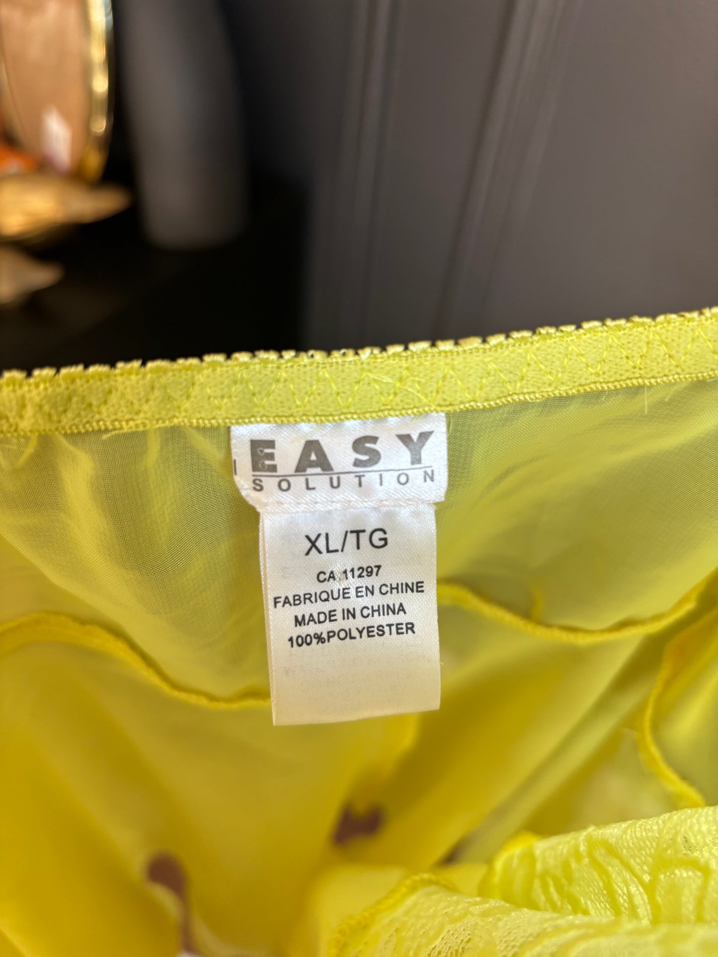 Yellow Open Front Babydoll Size XL