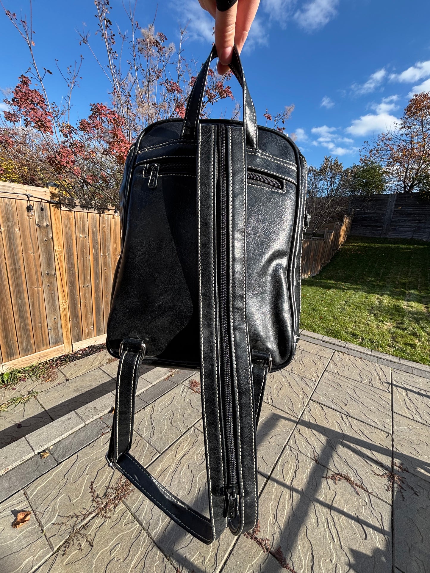 90s Black & White Stitch Backpack