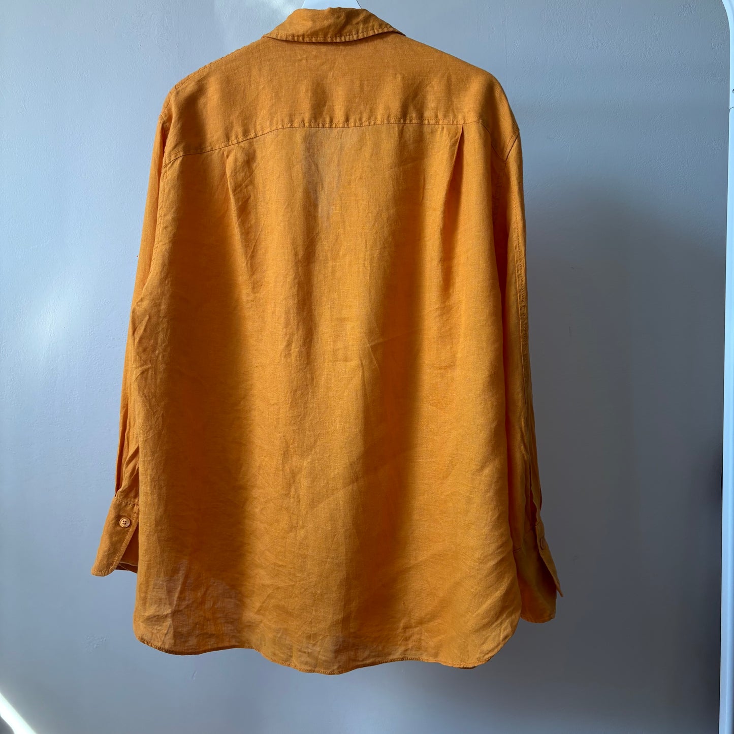 Orange Linen Blend Zara Button Down