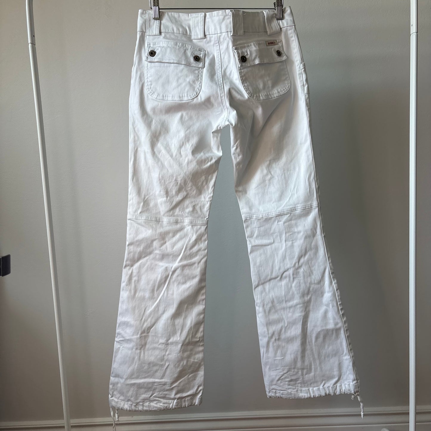 White Vintage Guess Low Rise Bootcut Pants