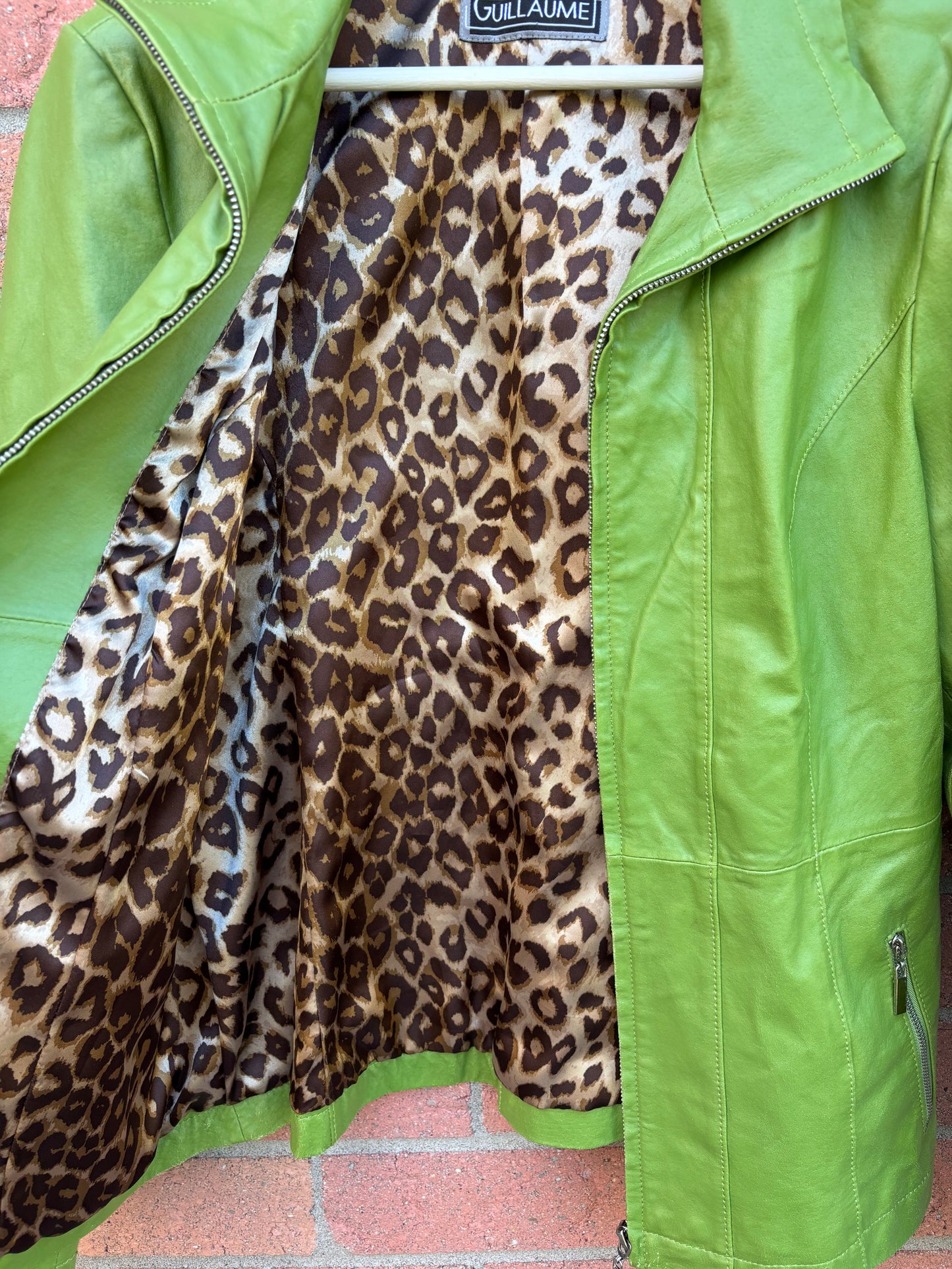 Green Genuine Leather Jacket Size Medium