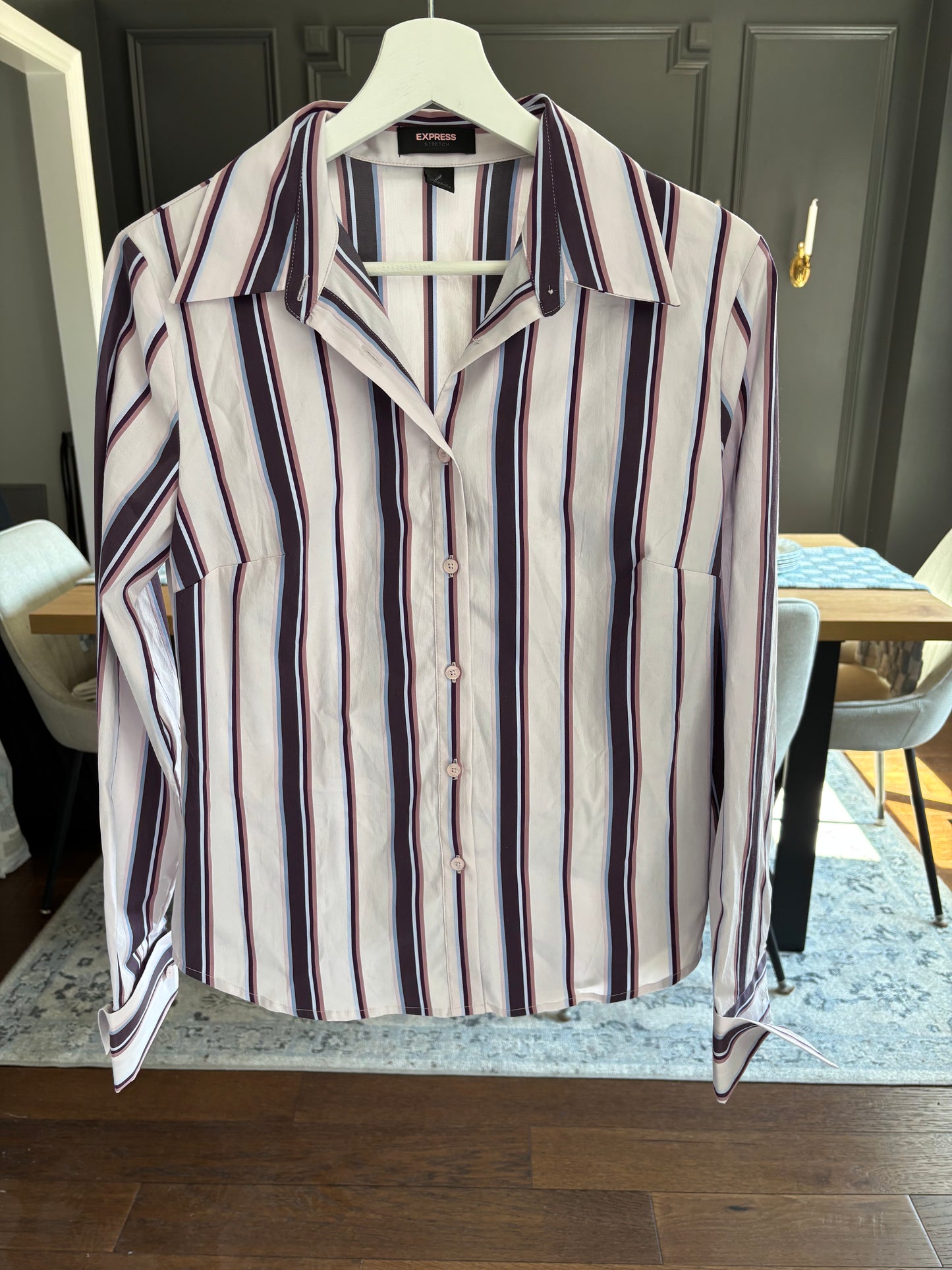Striped Button Down Blouse Size 10