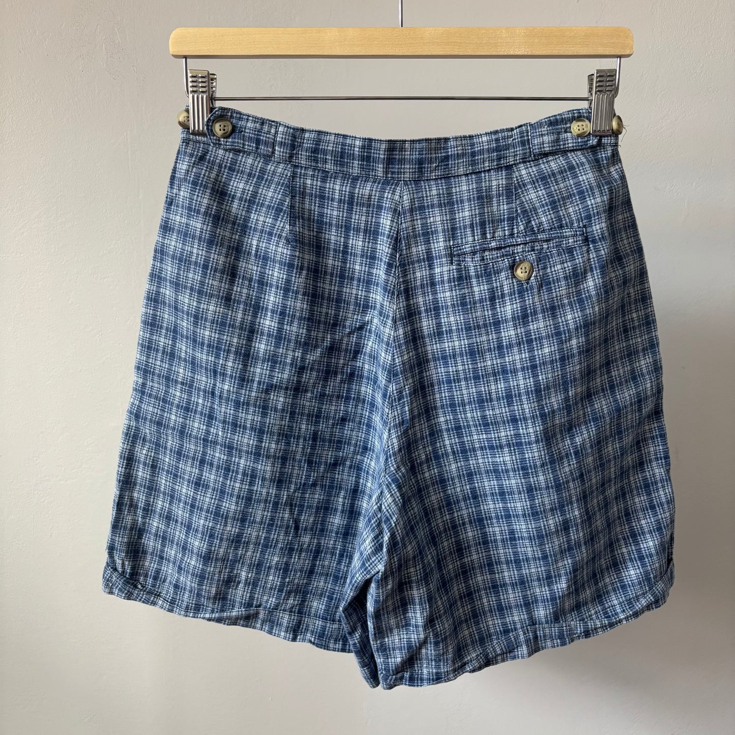 Vintage Blue Plaid Shorts
