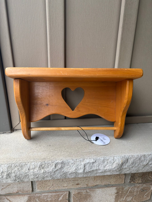 Little Vintage Wooden Heart Shelf