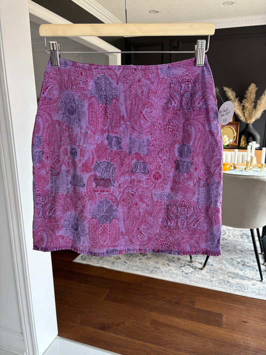 90's Purple Print Mini Skirt Size 6