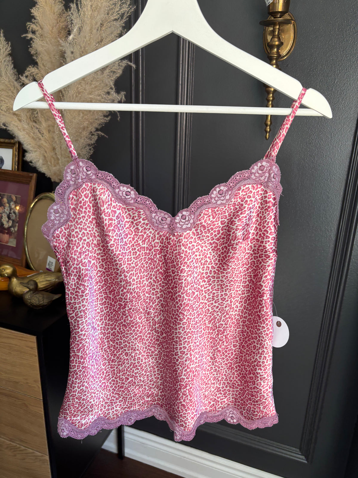 Vintage 2 Piece Leopard Satin PJ Set Size L*