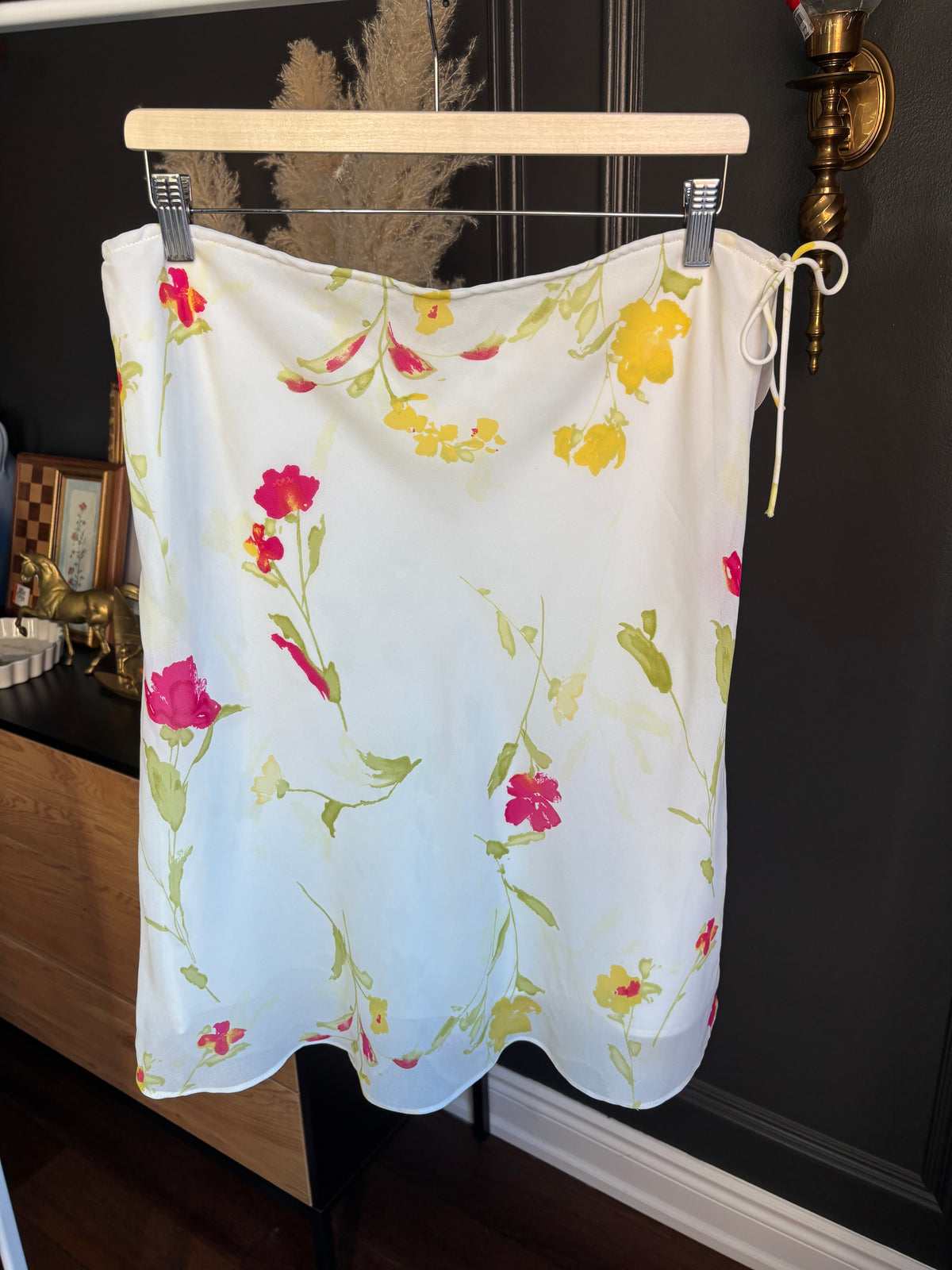 Vintage Pink & Yellow Knee Length Skirt Size M*