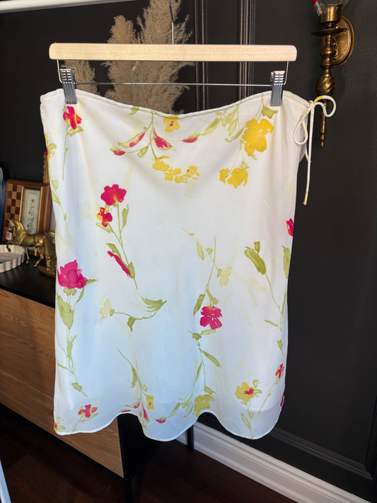 Vintage Pink & Yellow Knee Length Skirt Size M*