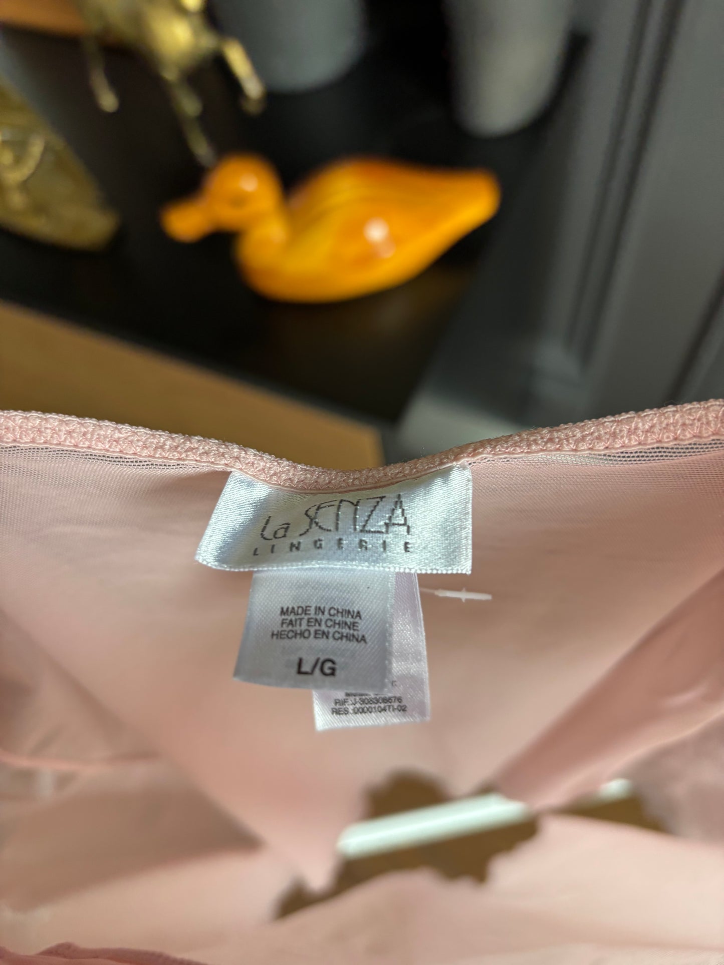 Frilly Sheer Peach Babydoll Size L