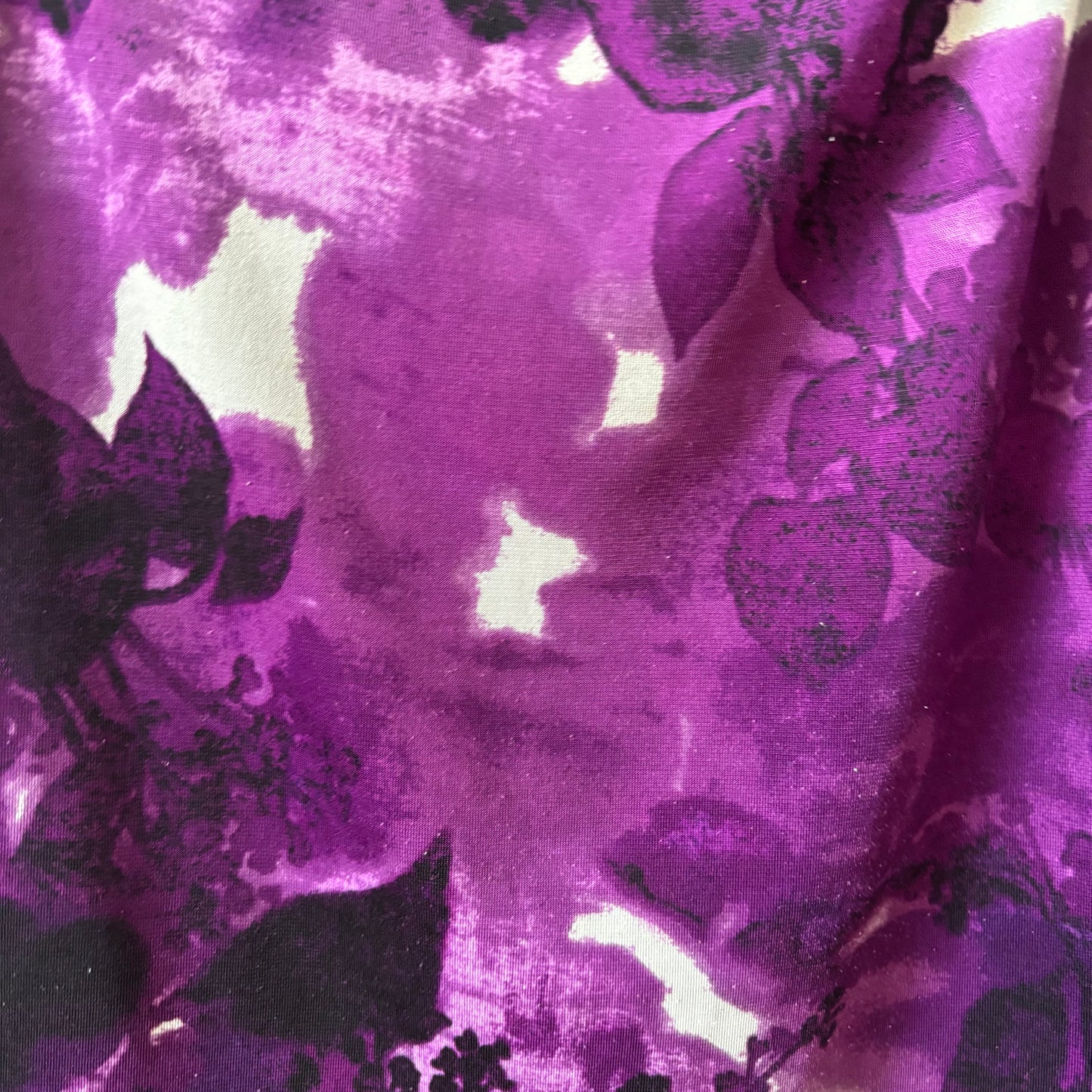Purple & Grey Asymmetrical Floral Top