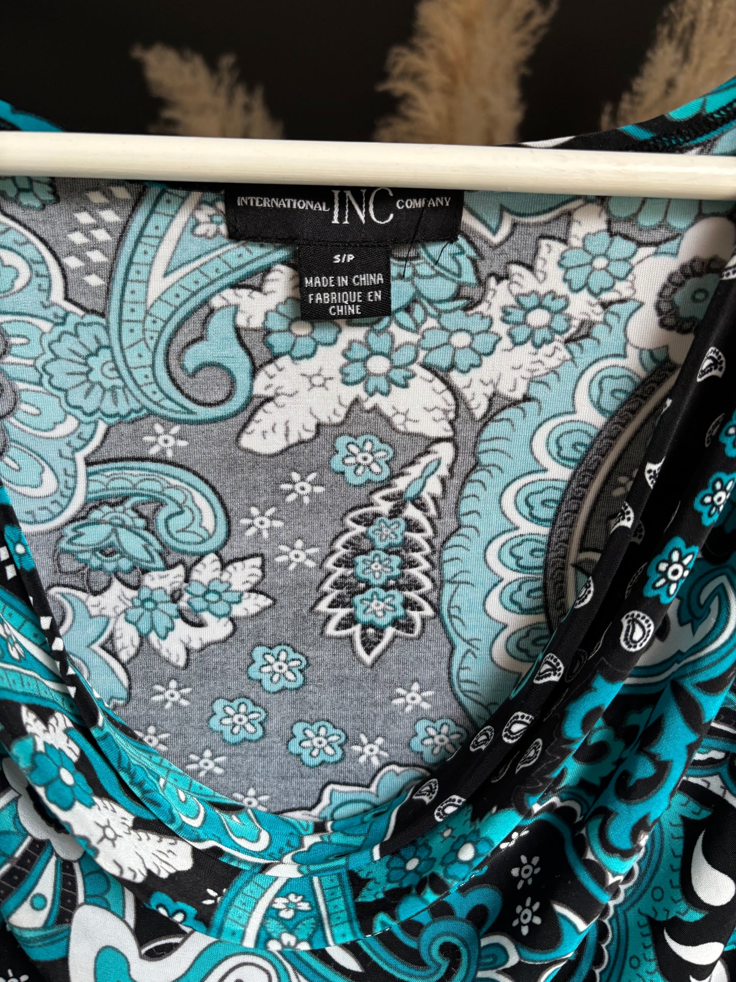 Paisley Sleeveless Cowl Neck Top Size S