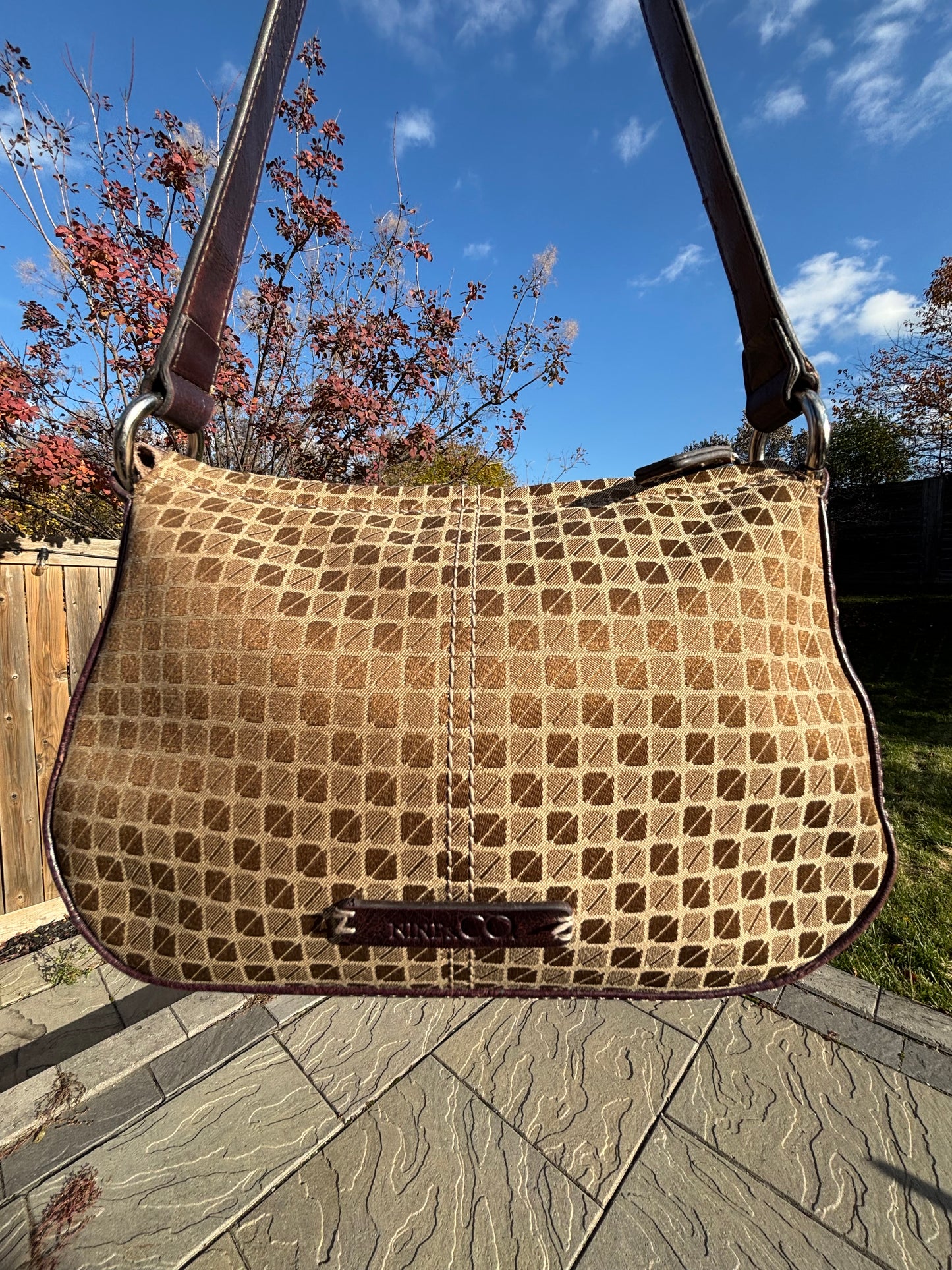 Small Brown Printed Should Bag