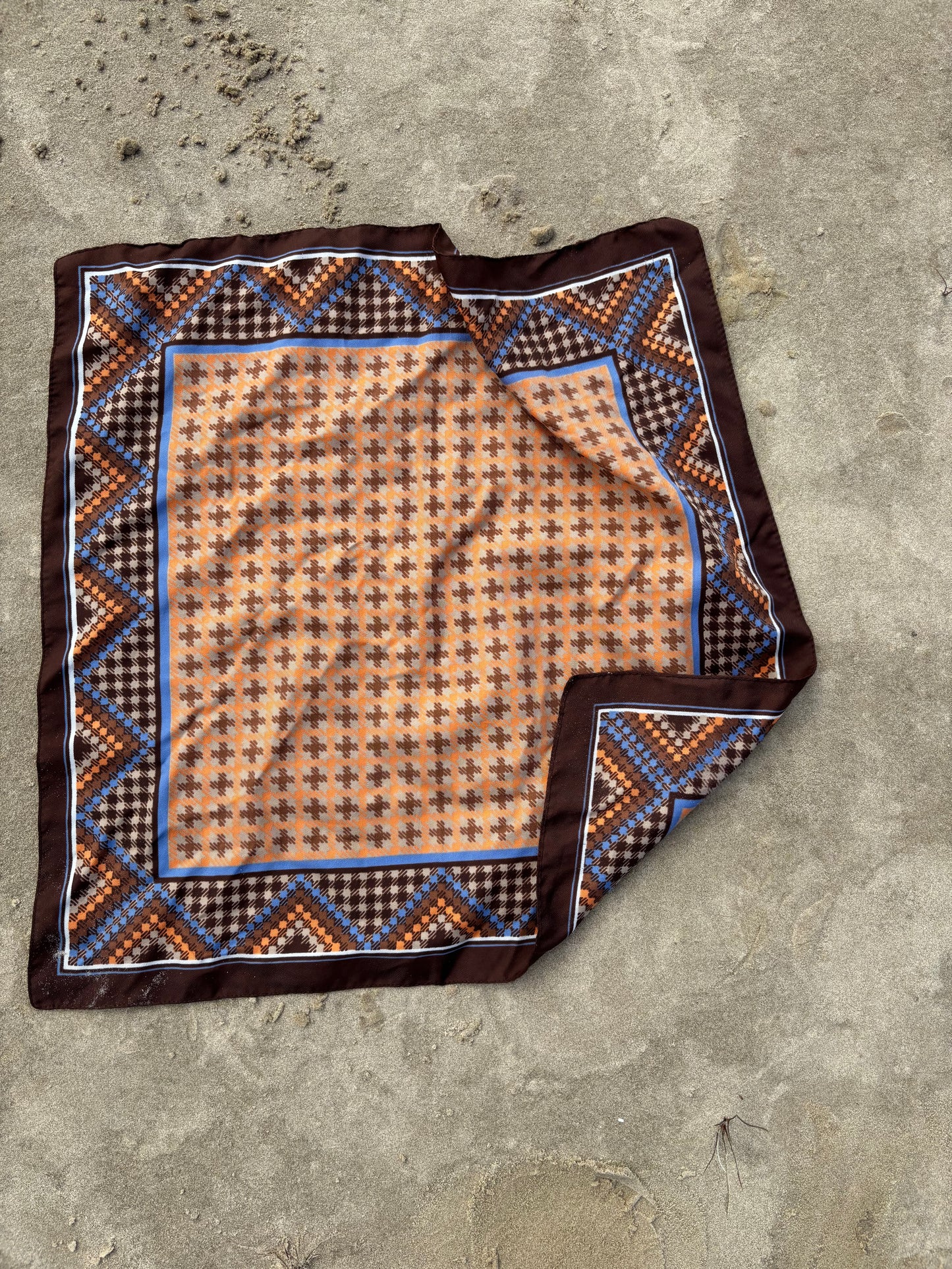 Brown Orange & Blue Scarf