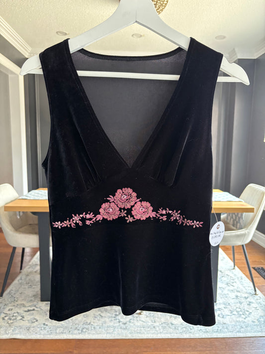 Vintage Velvet V-neck Tank Size M