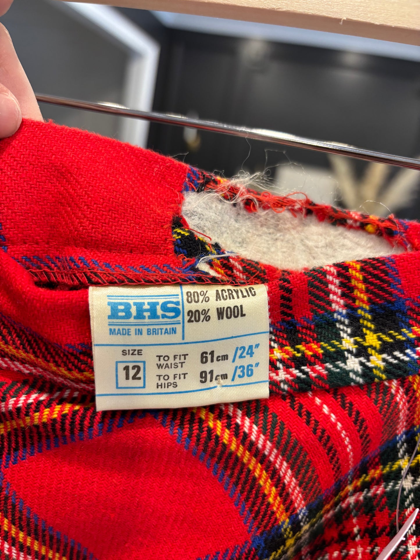 Vintage Pleated Plaid Midi Skirt Size 0