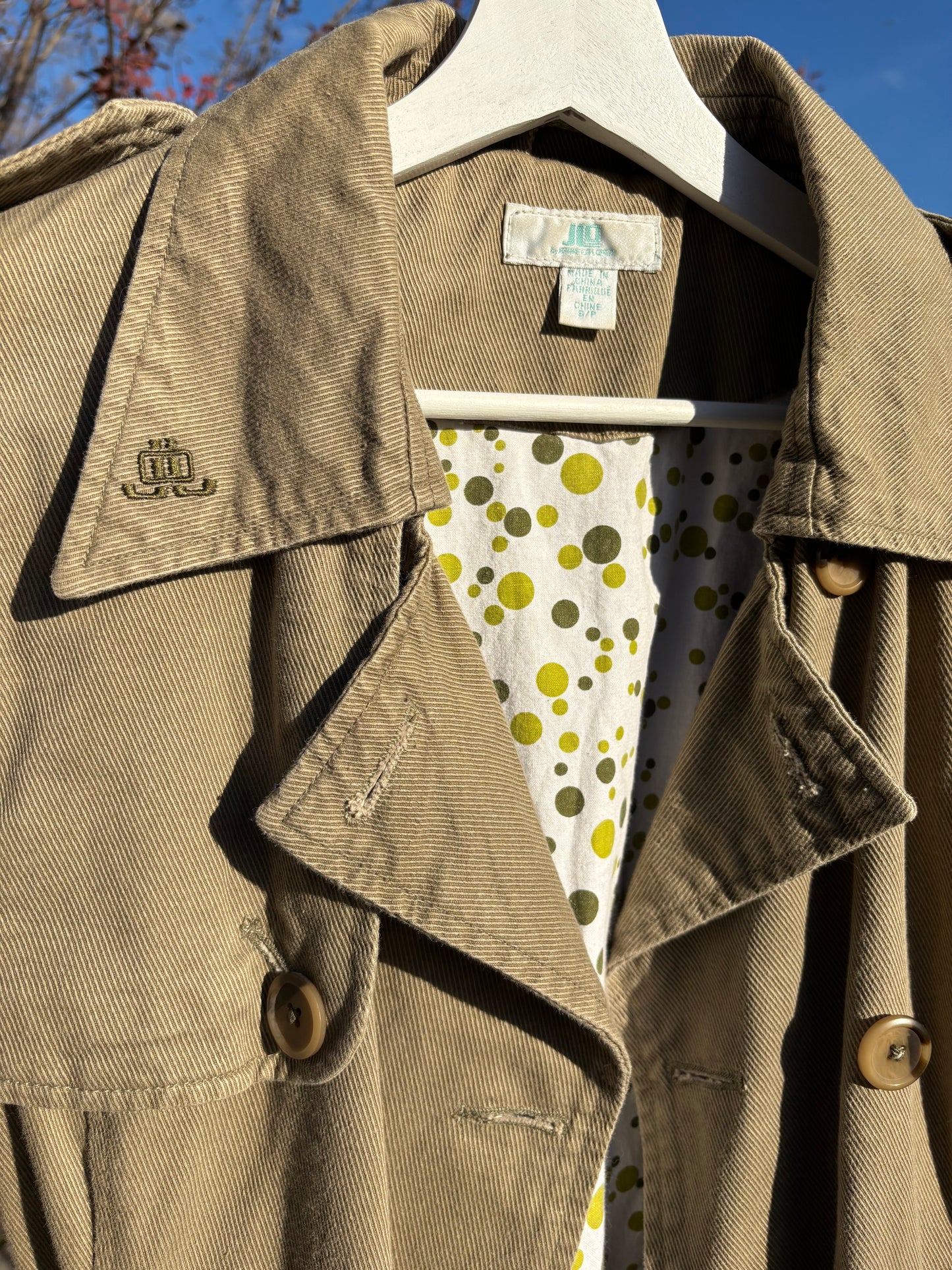 Green Khaki Trench Coat Size S