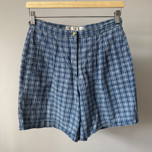 Vintage Blue Plaid Shorts