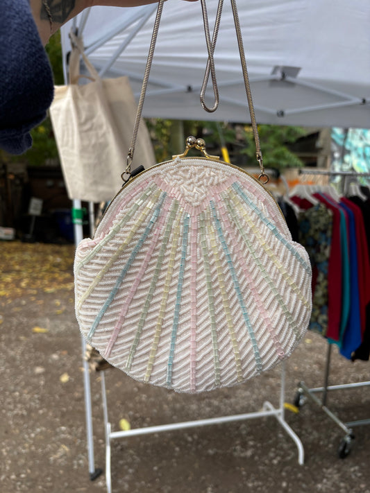 Colourful Beaded Sea Shell Bag