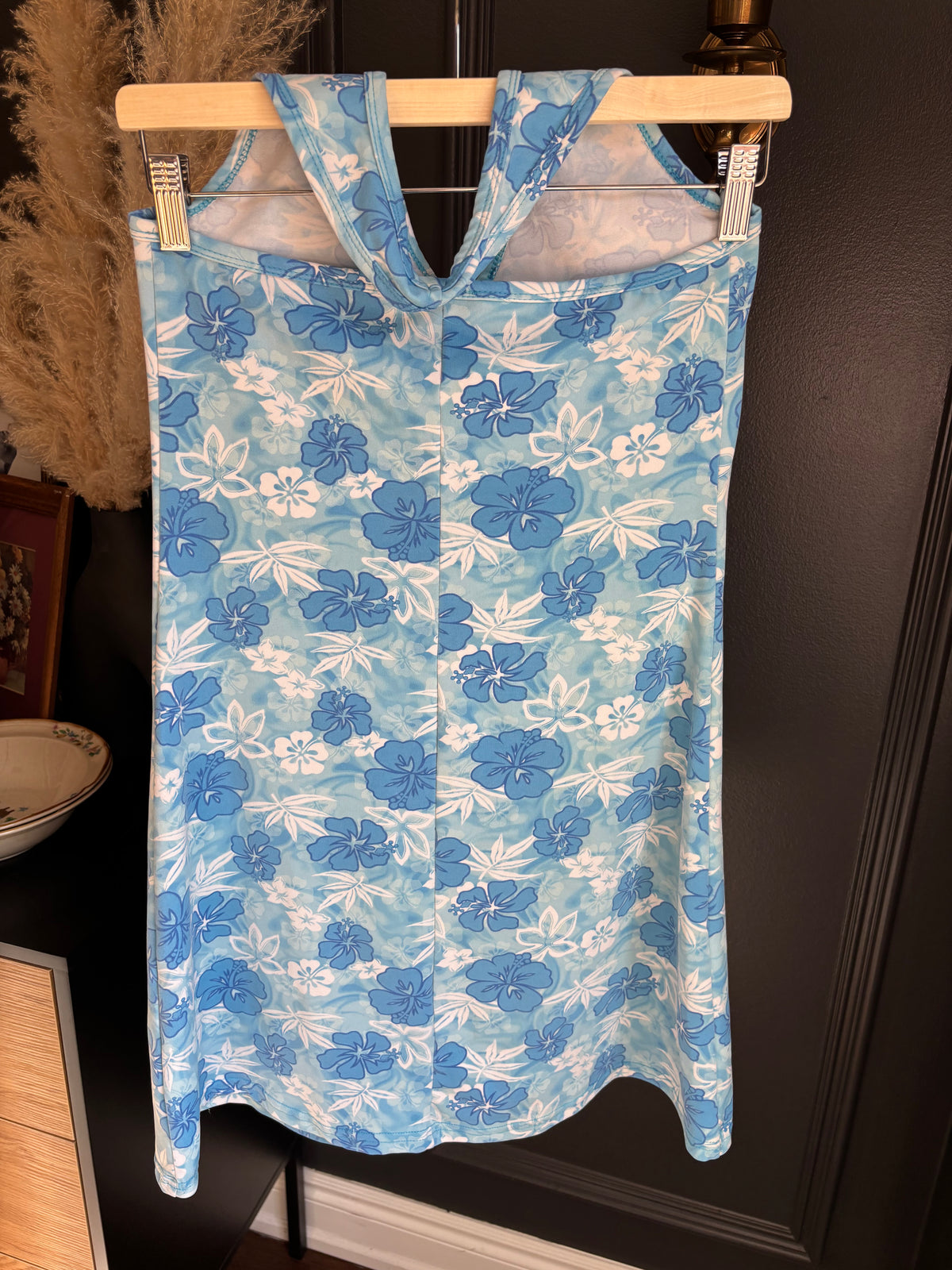 Early 00's Hibiscus Halter Dress Size M