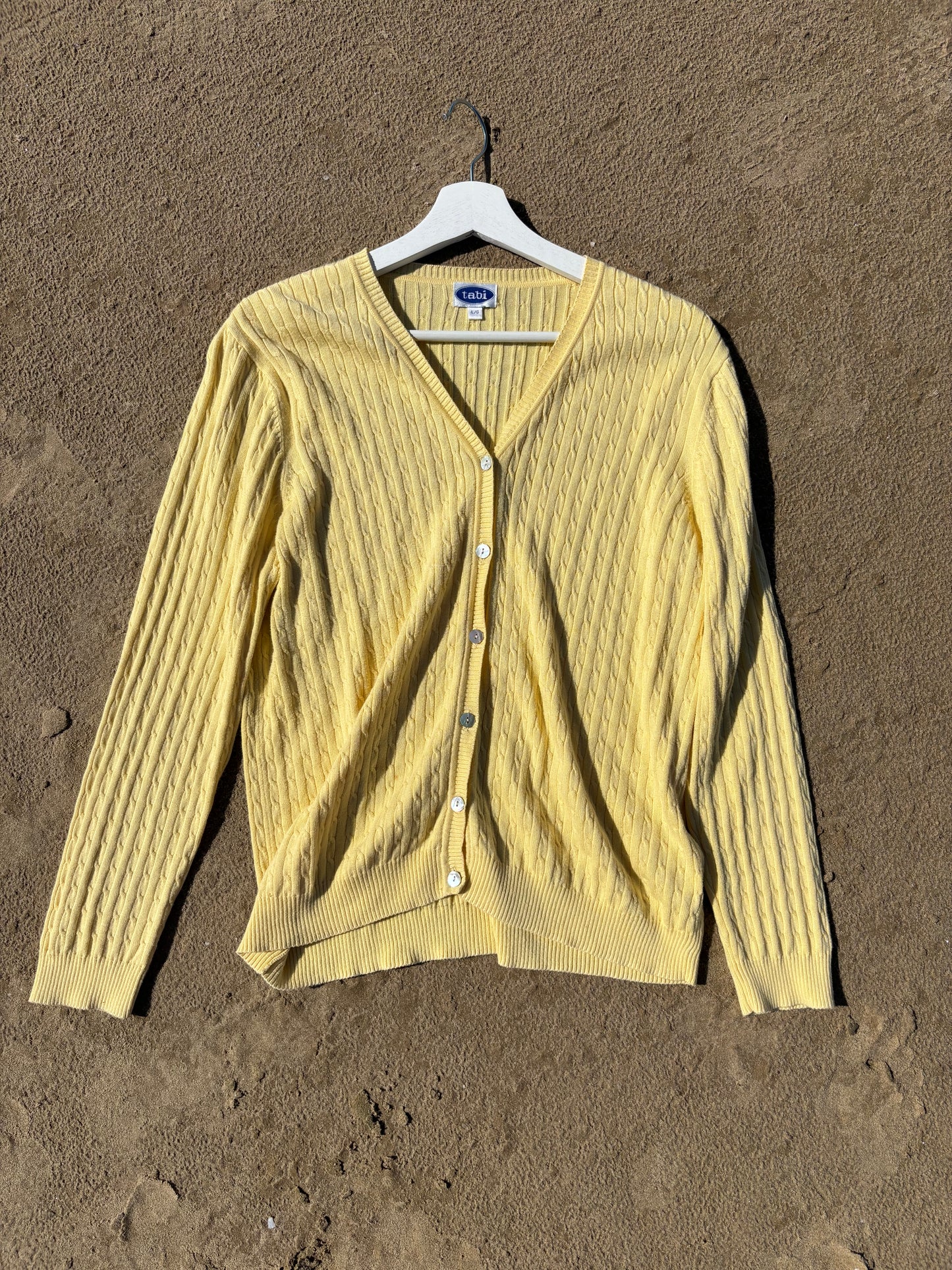 Butter Yellow Tabi Knit Cardigan  Size Large