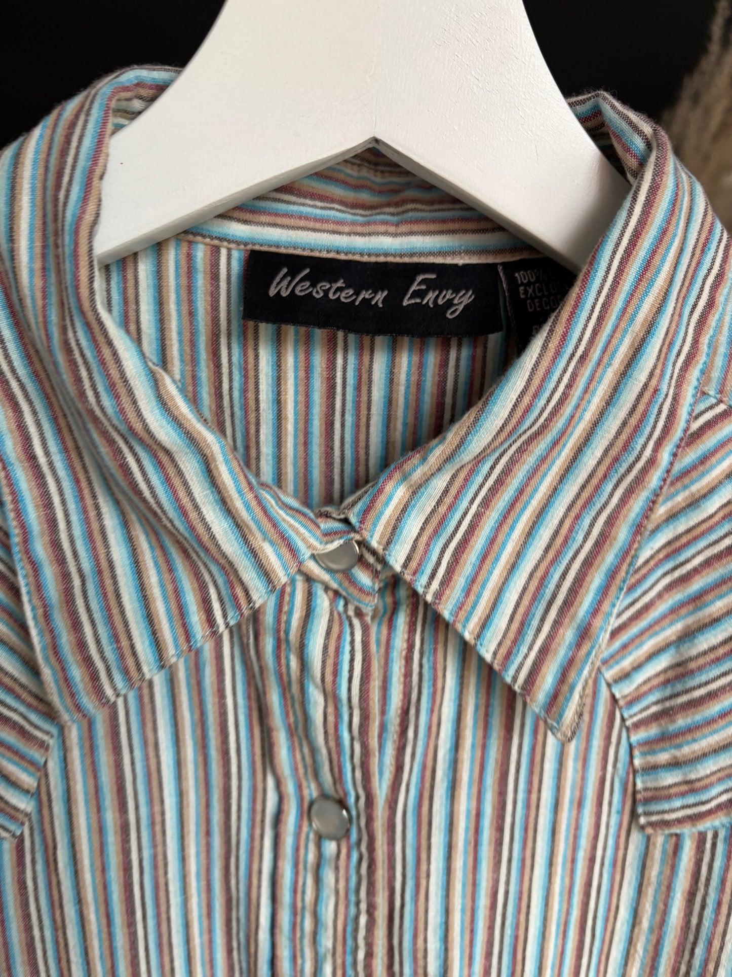 Western Striped Long Sleeved Shirt Size M