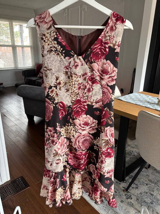 Vintage Romantic Floral Dress Size 10