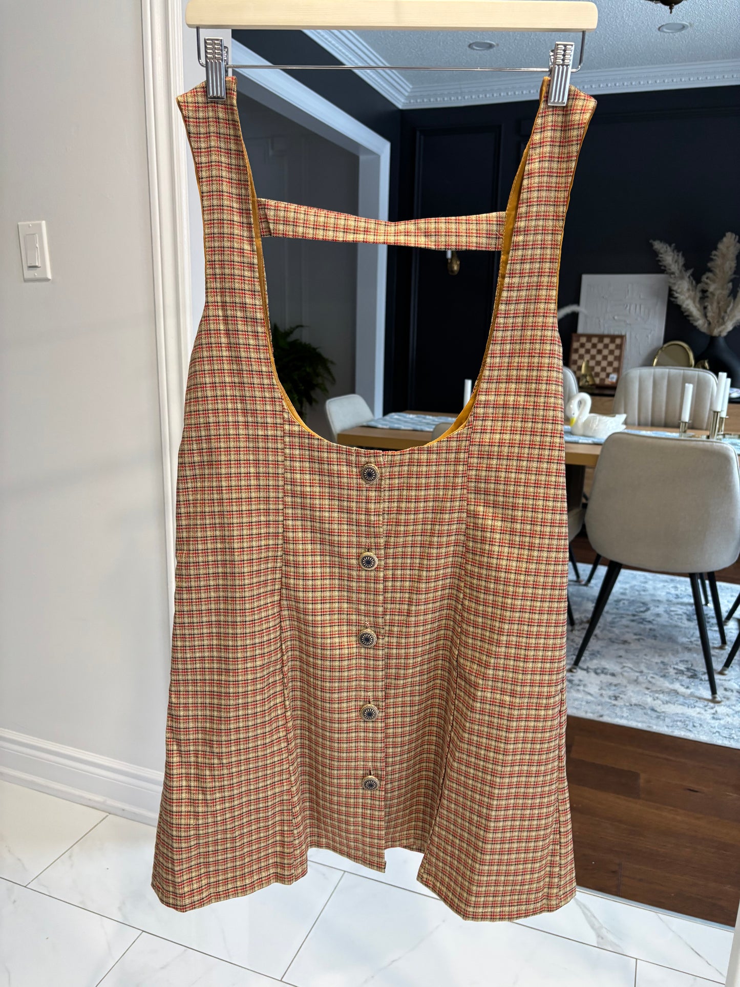 Plaid Jumper Dress Size M