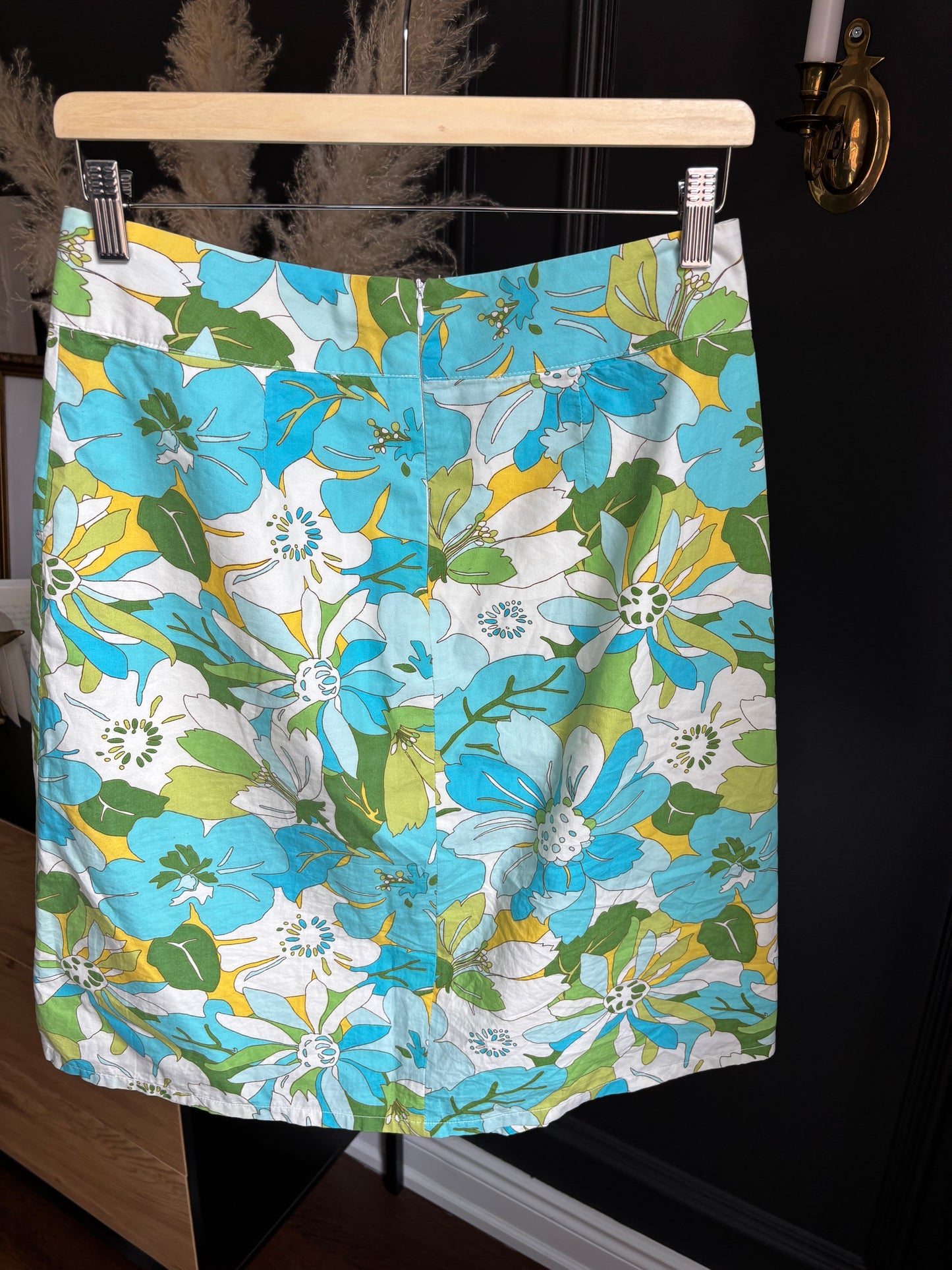 Vintage Retro Flower Knee Length Skirt Size 6