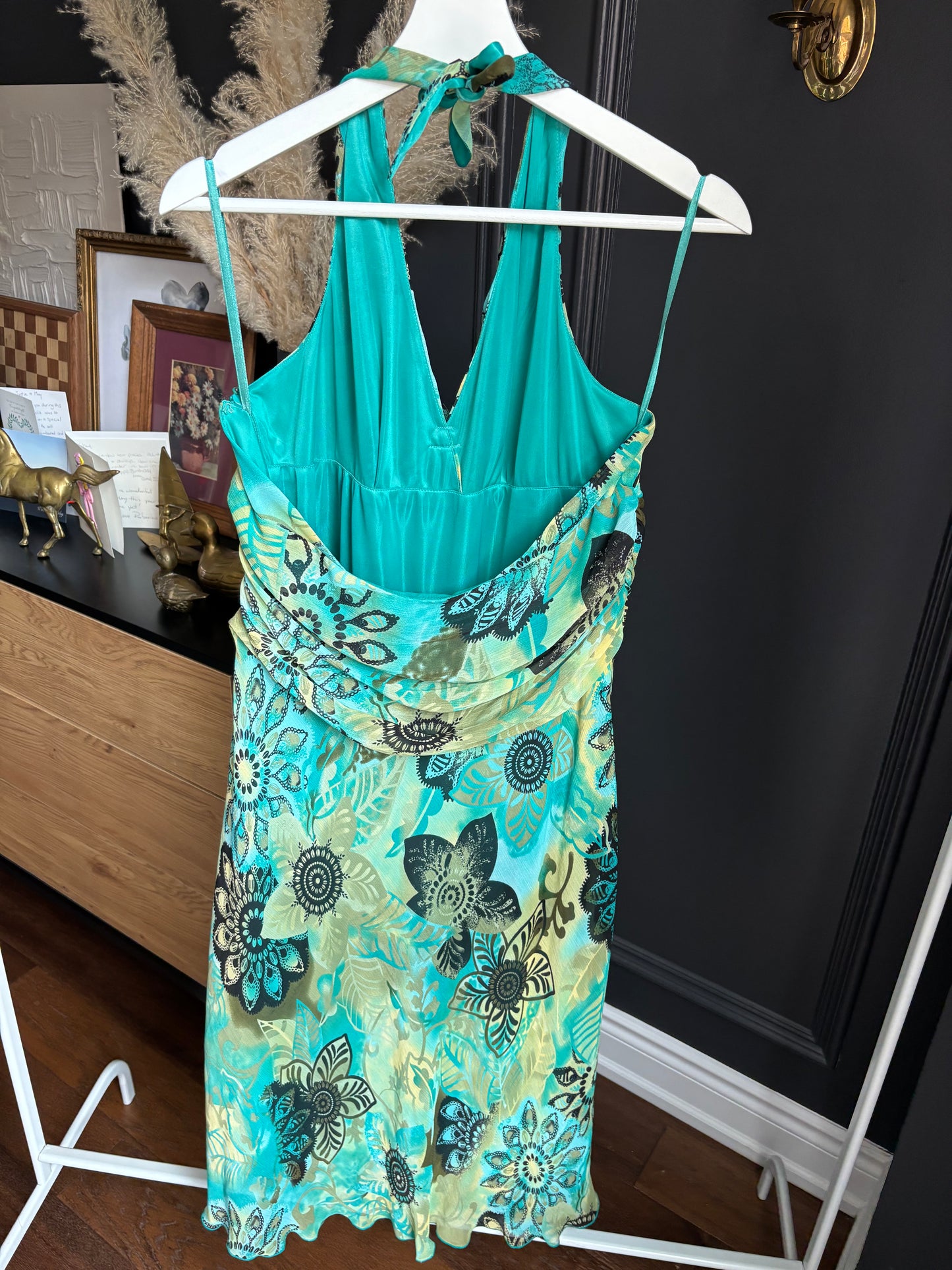 Y2K Ruffled Halter Dress Size L
