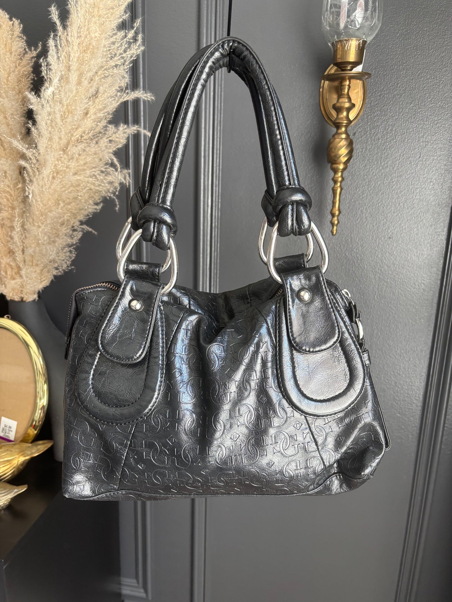 Black Guess Monogram Shoulder Bag