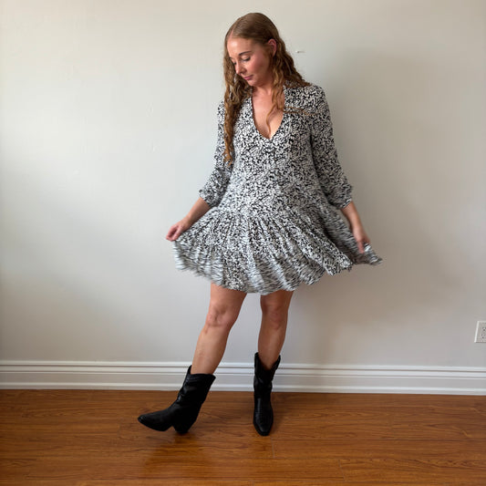 Black & White Flowy Zara Dress