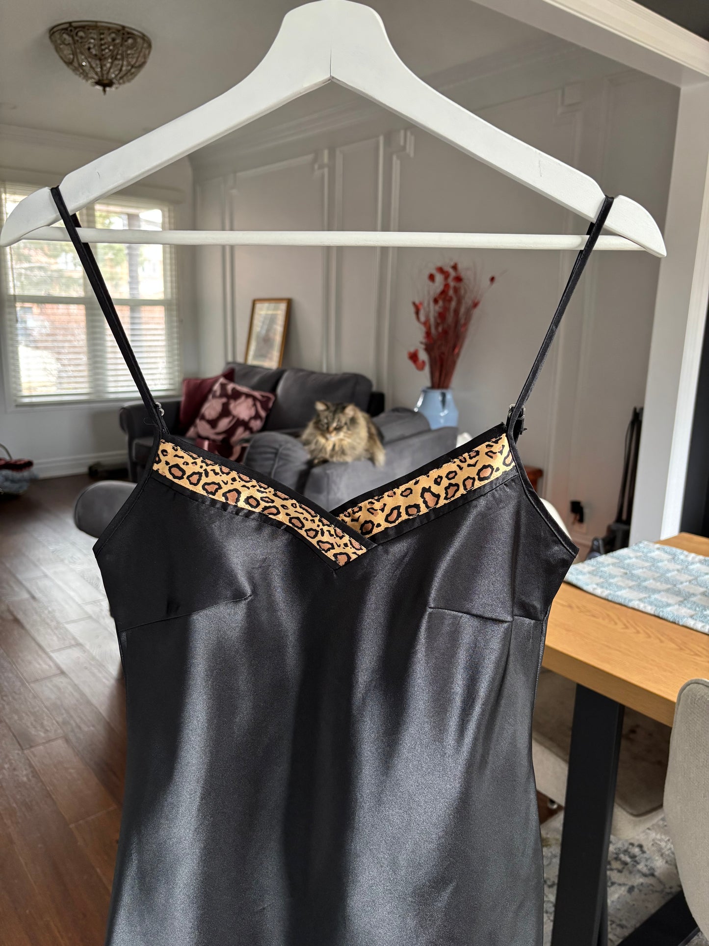 Vintage Leopard Trim Slip Size S
