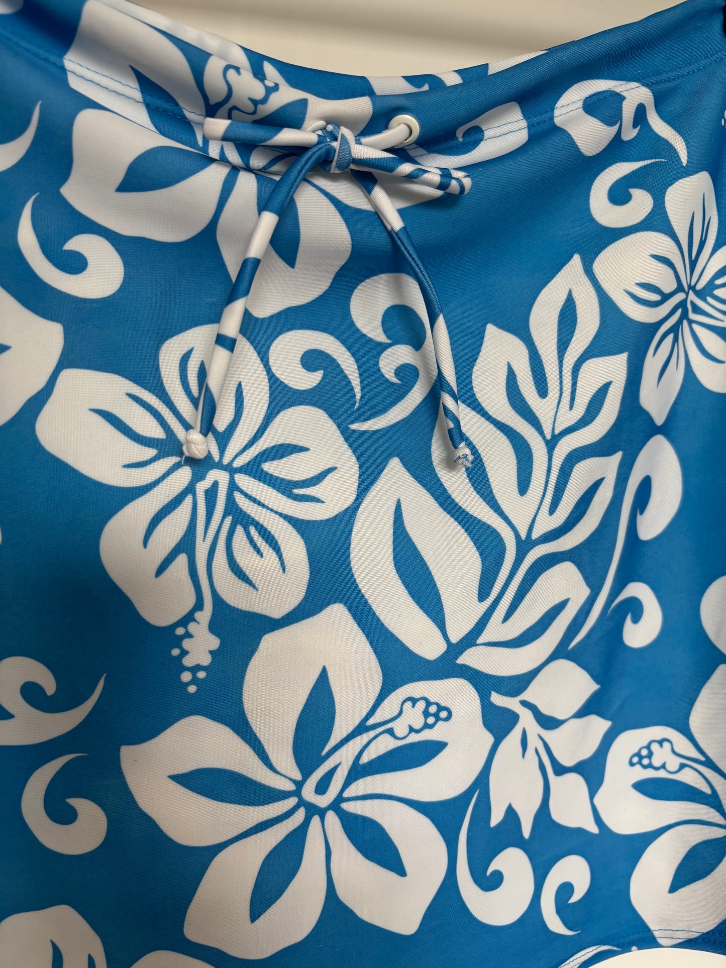 Vintage Blue Hibiscus Swim Skirt