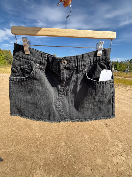 Black Denim Roxy Micro Mini Skirt