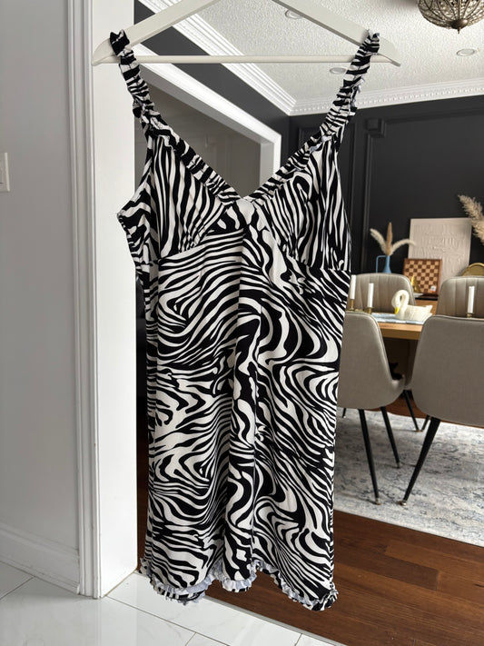 Zebra Print Mini Cami Dress Size M