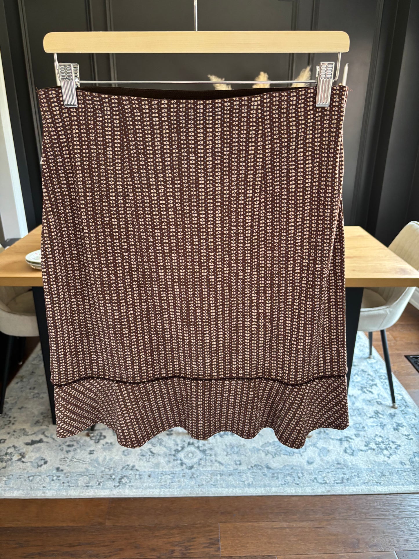 Brown Flared Hem Skirt Size S