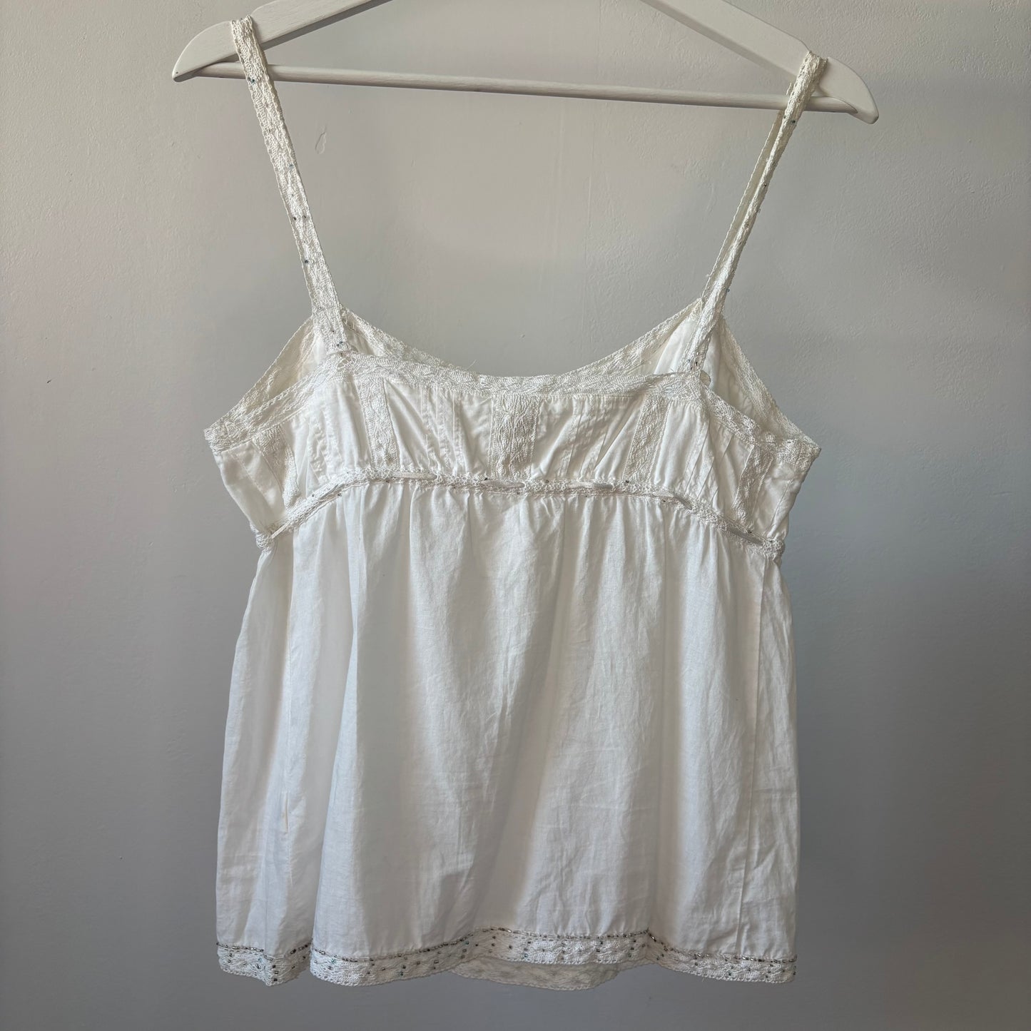 American Eagle White Boho Tank