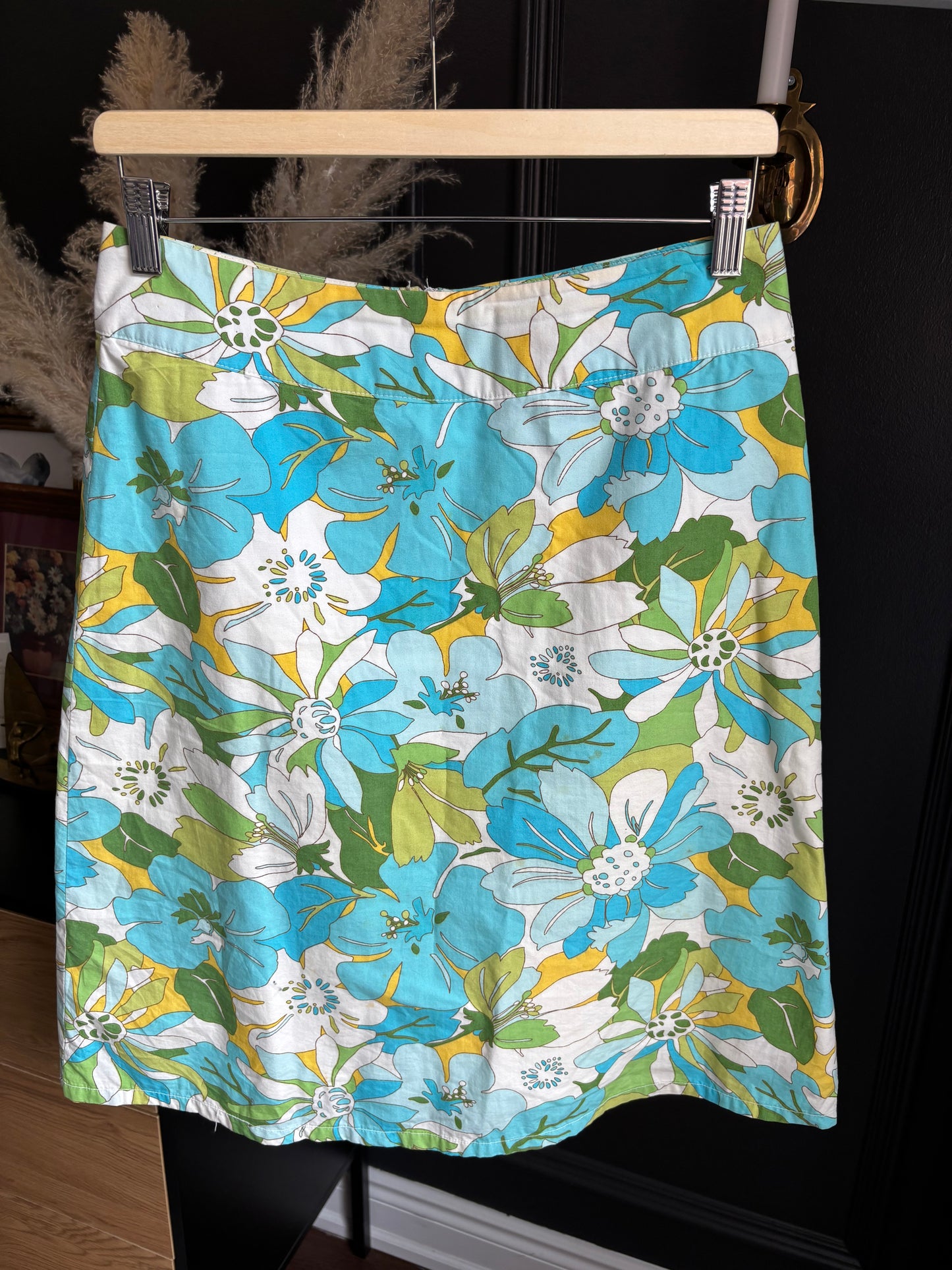 Vintage Retro Flower Knee Length Skirt Size 6