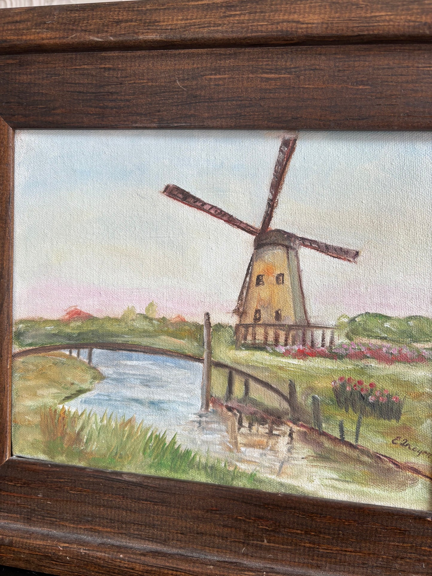 Windmill Framed Painting 8X10
