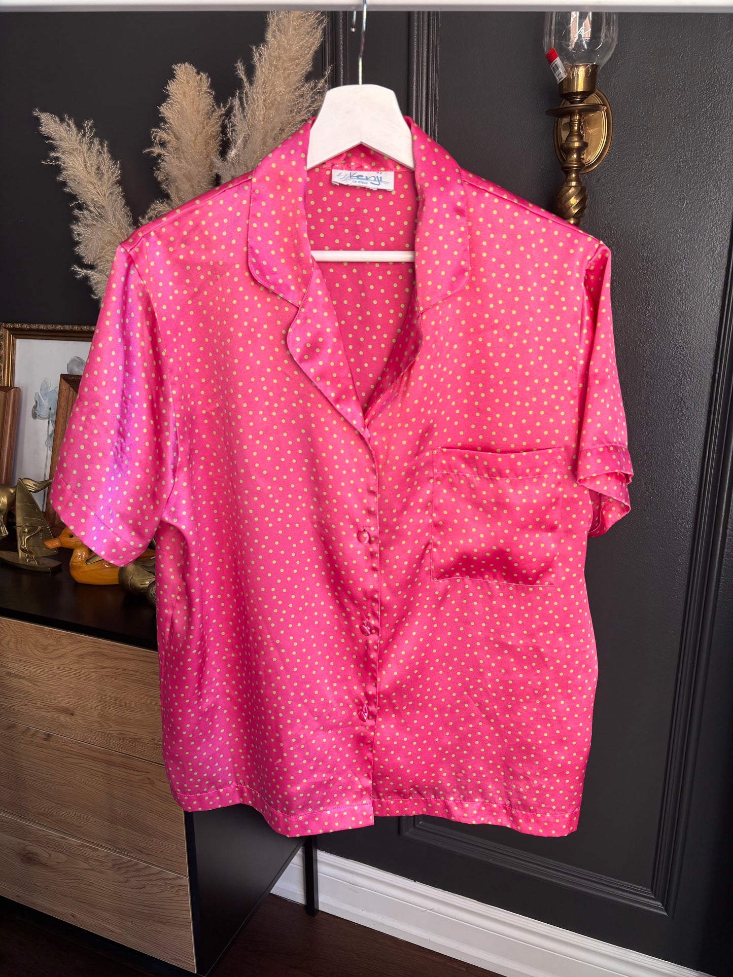 2 Piece Pink & Green Polka Dot PJ Set Size S
