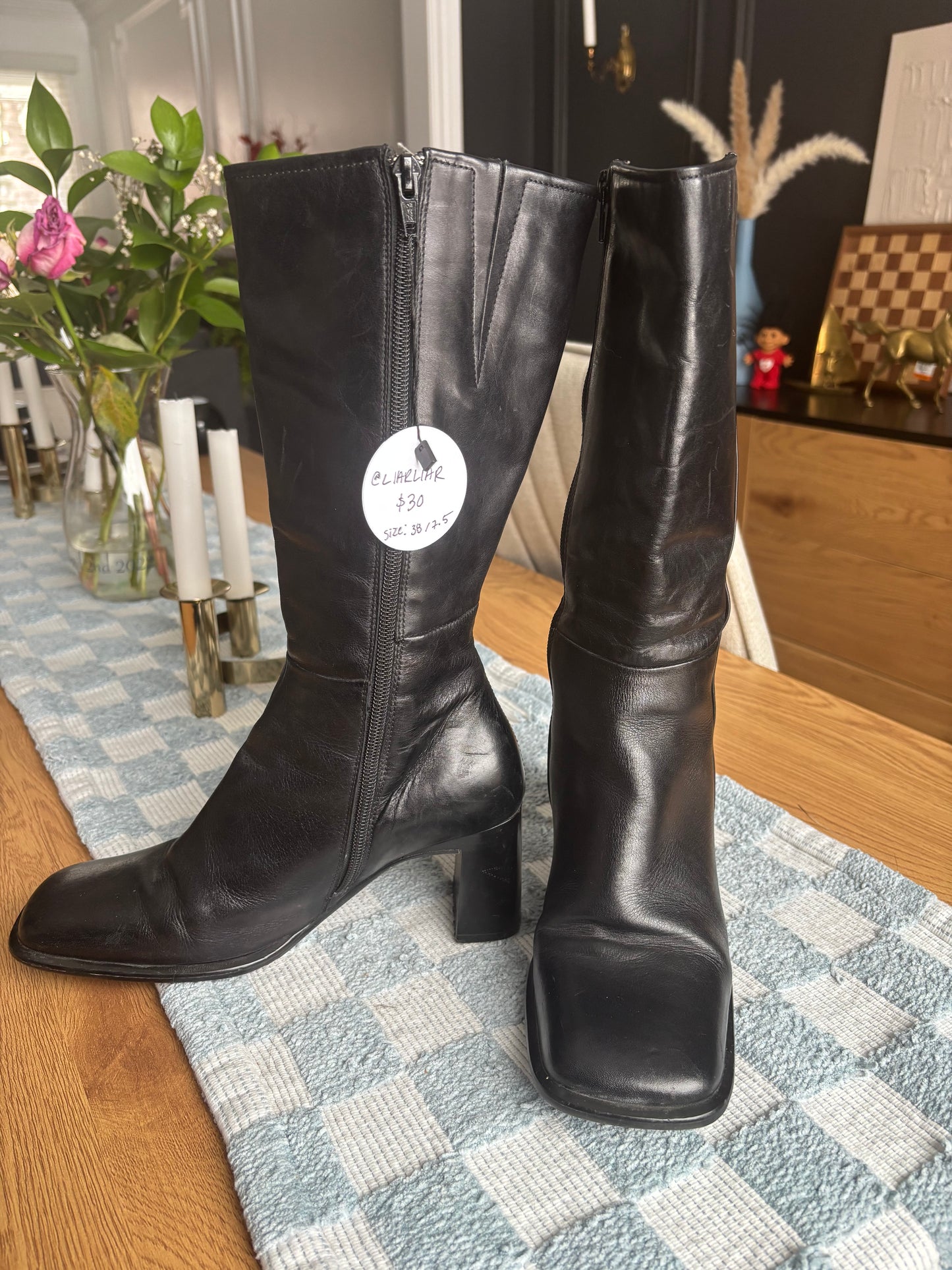 Vintage Prialpas Gomma Italian Leather Boots Size 38