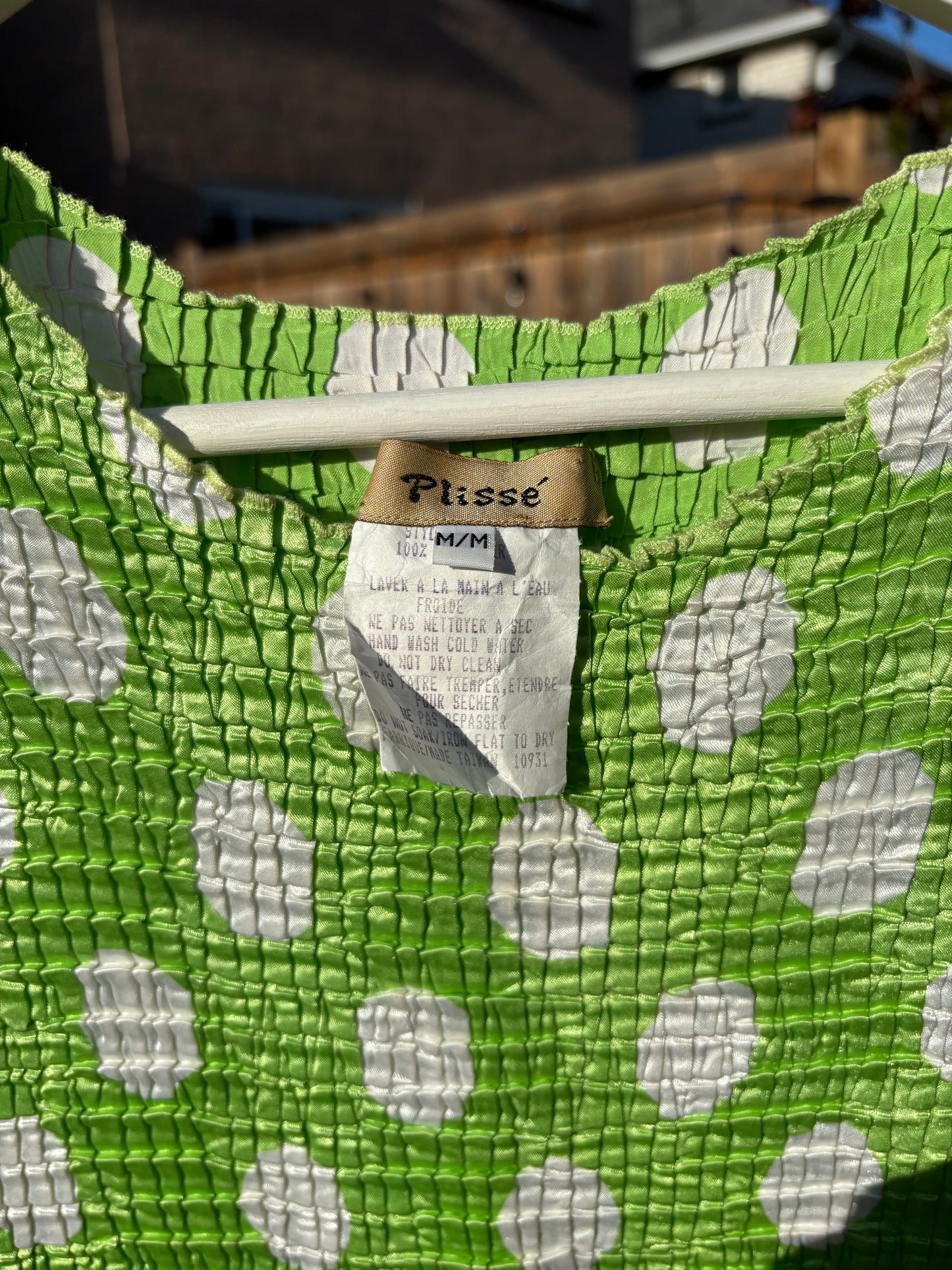 Vintage Polka Dot Crinkle Tank Size M