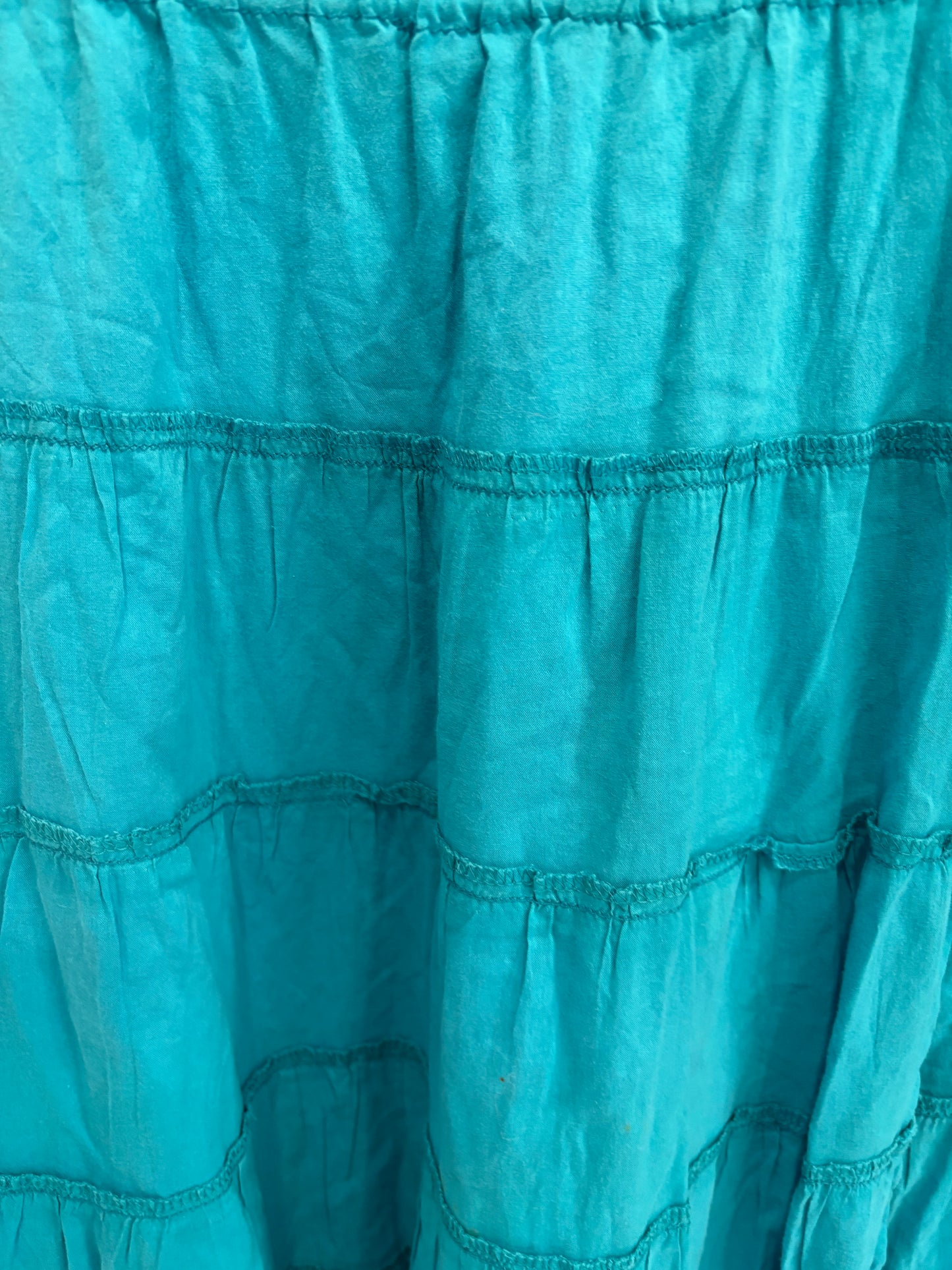 Aqua Blue Teired Midi Skirt Size M