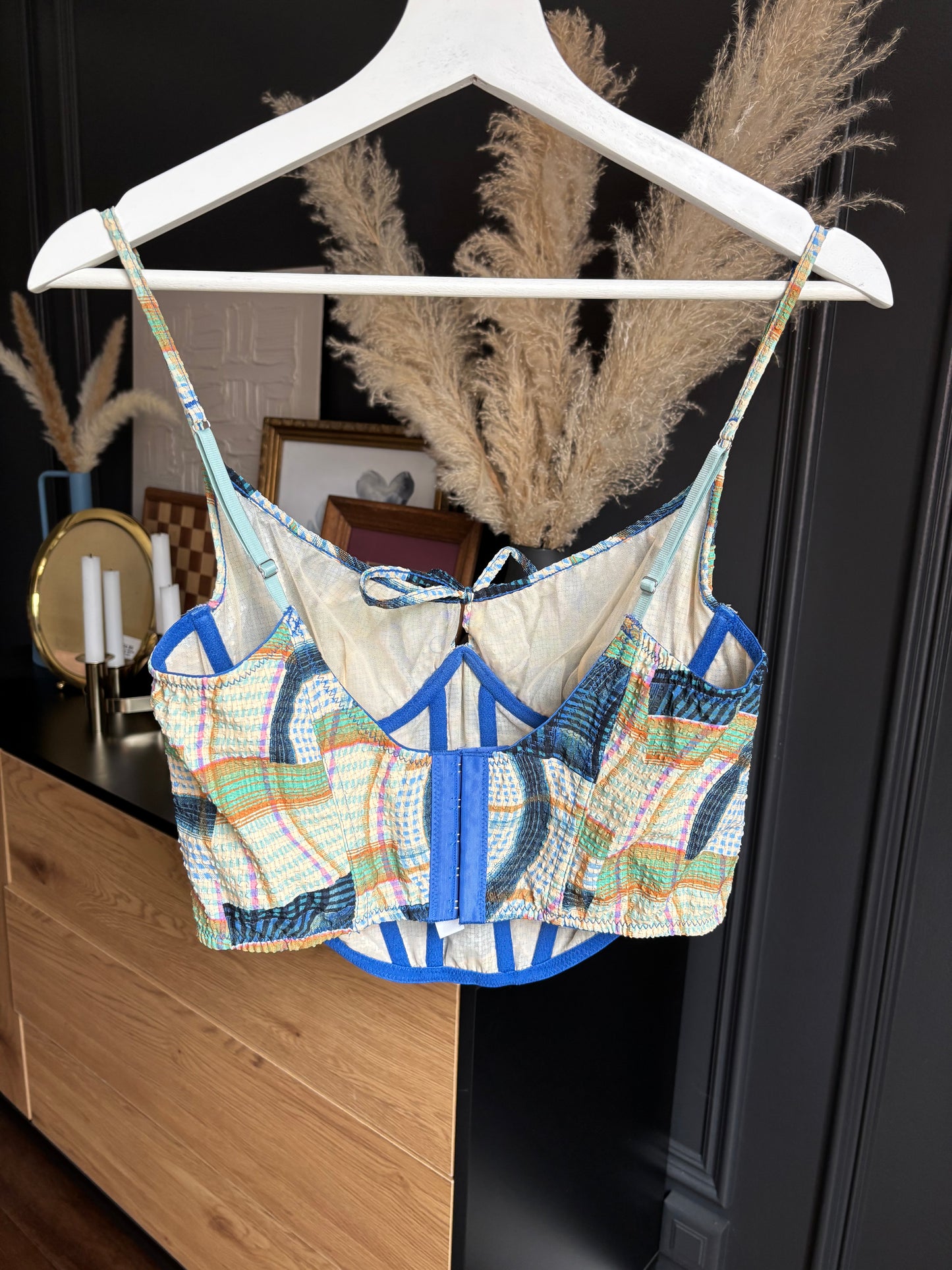 Multi-Coloured Print Corset Size L
