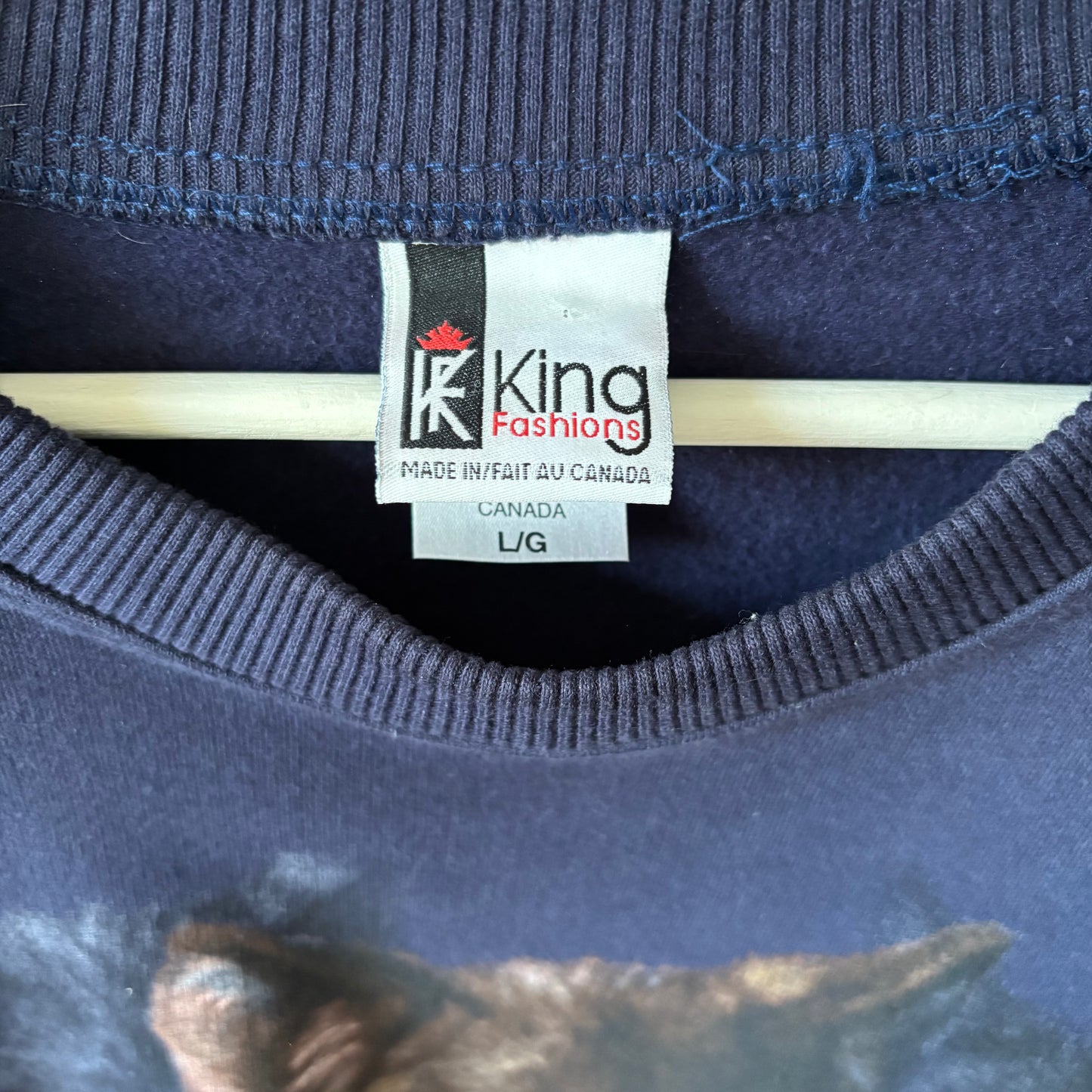 Vintage Navy Blue Wolf Sweatshirt