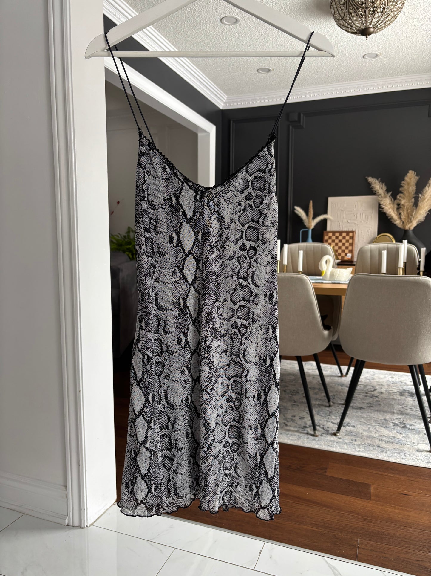 Snake Print Long Cami/ Mini Dress Size M