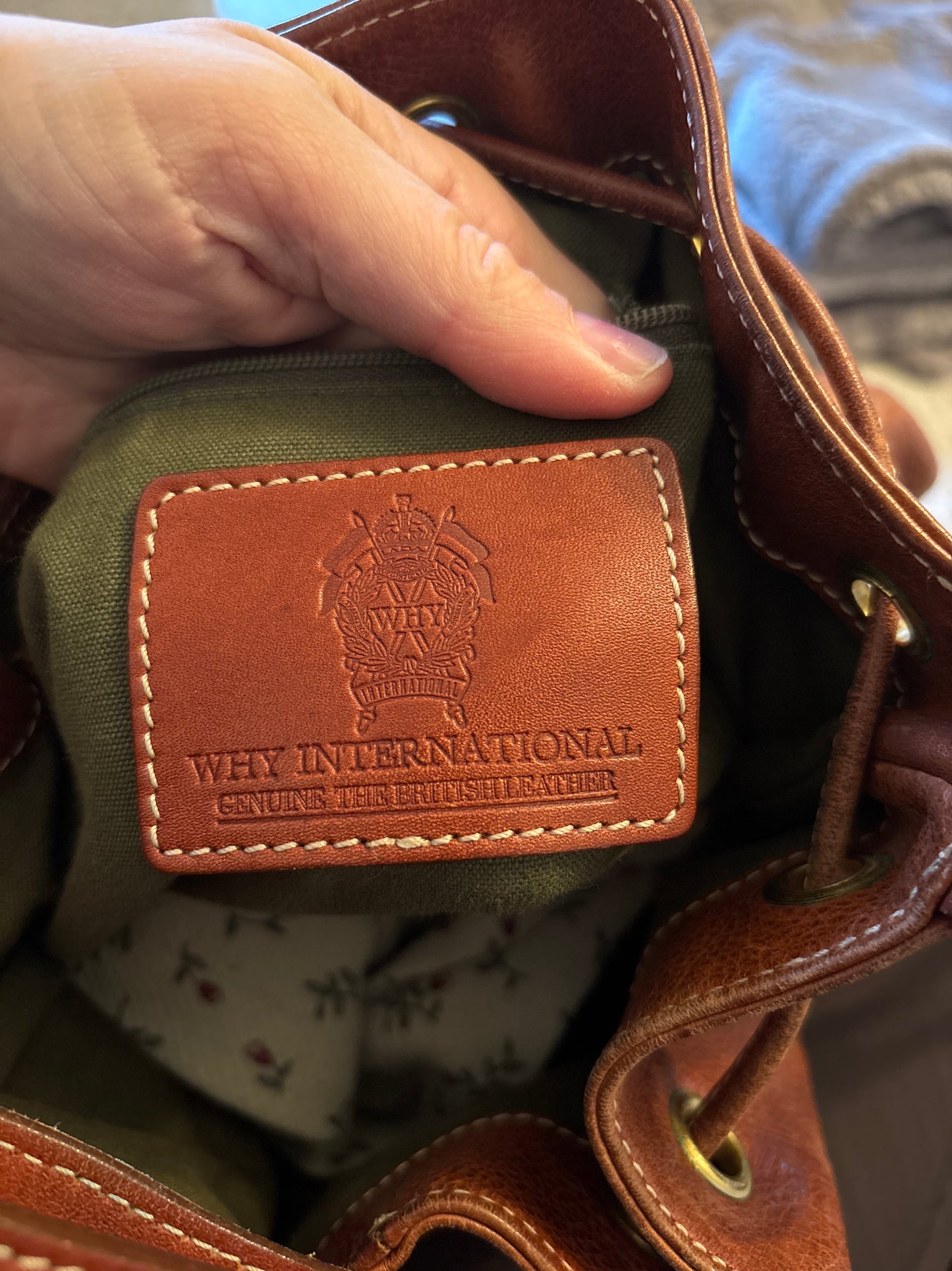 Vintage Brown Leather Bucket Bag