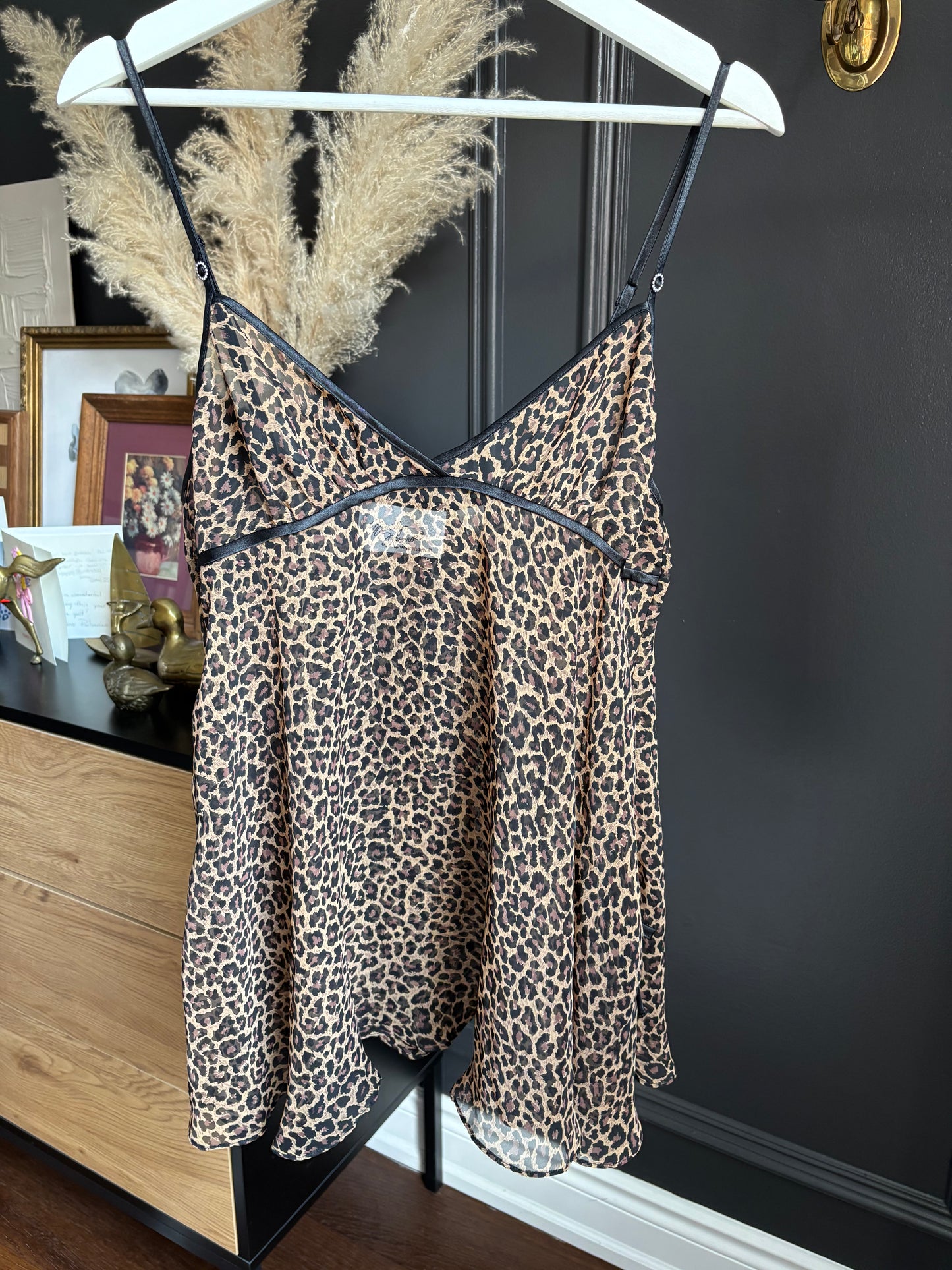 Vintage Sheer Leopard Babydoll Size M