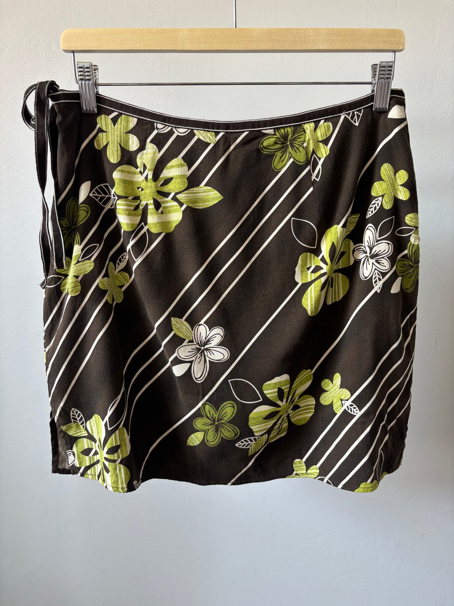 Brown & Green Flower Mini Skort